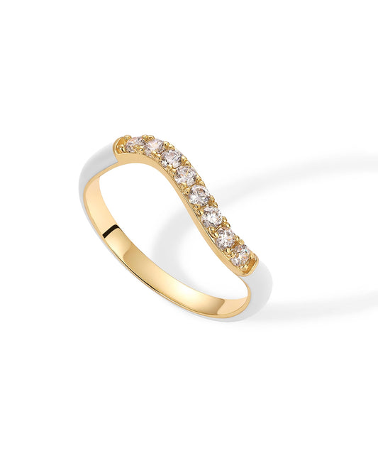 14K Gold Plated Stackable Enamel Eternity Bands